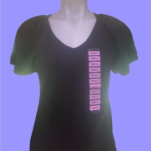 Rafaella Black V-Neck Women's Top